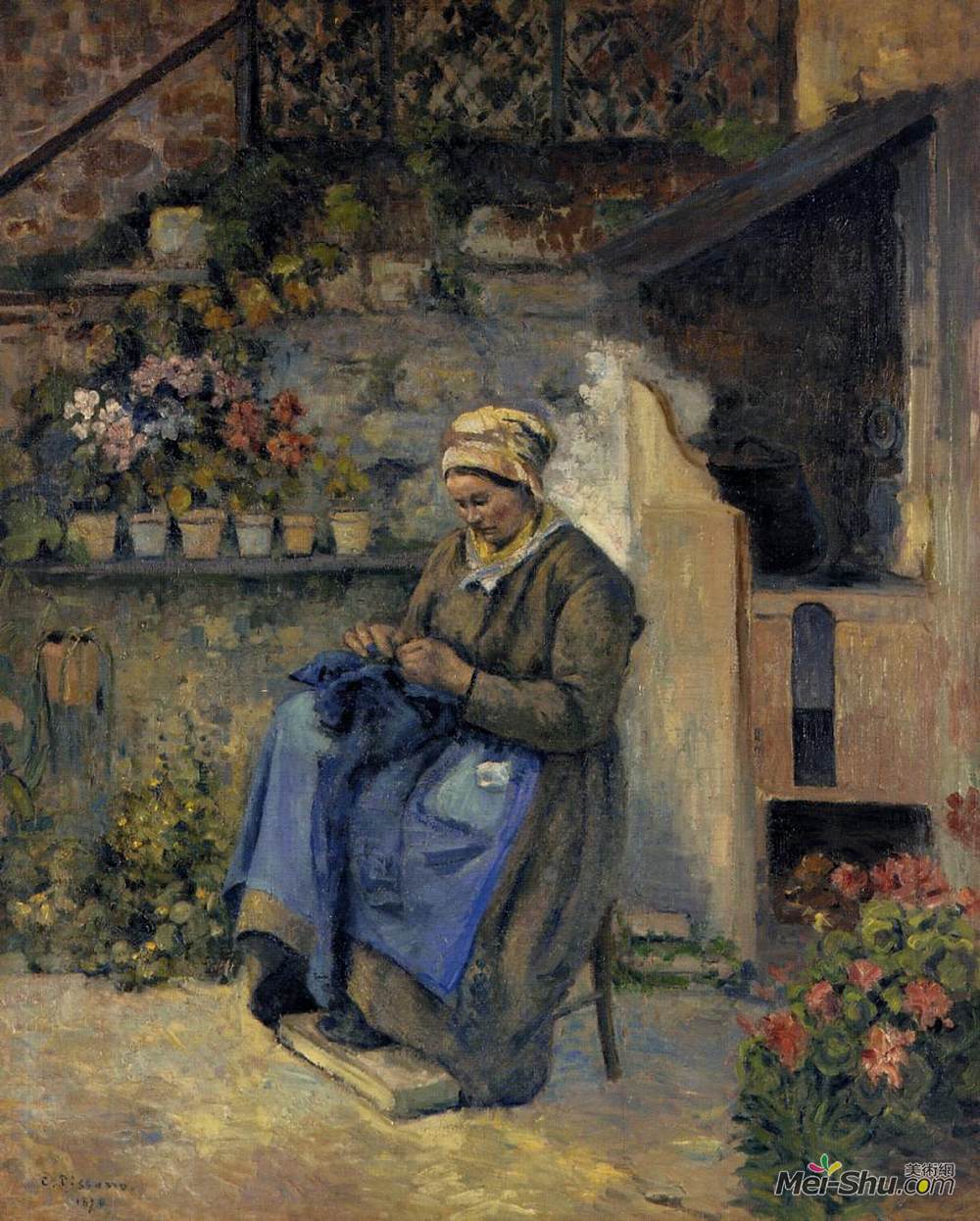 卡米耶·毕沙罗(Camille Pissarro)高清作品《母亲快乐》