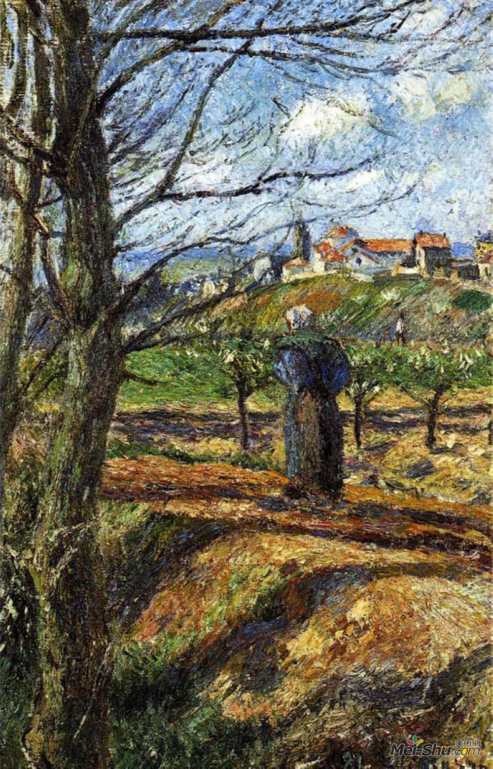 卡米耶·毕沙罗(Camille Pissarro)高清作品《蓬图瓦兹附近》