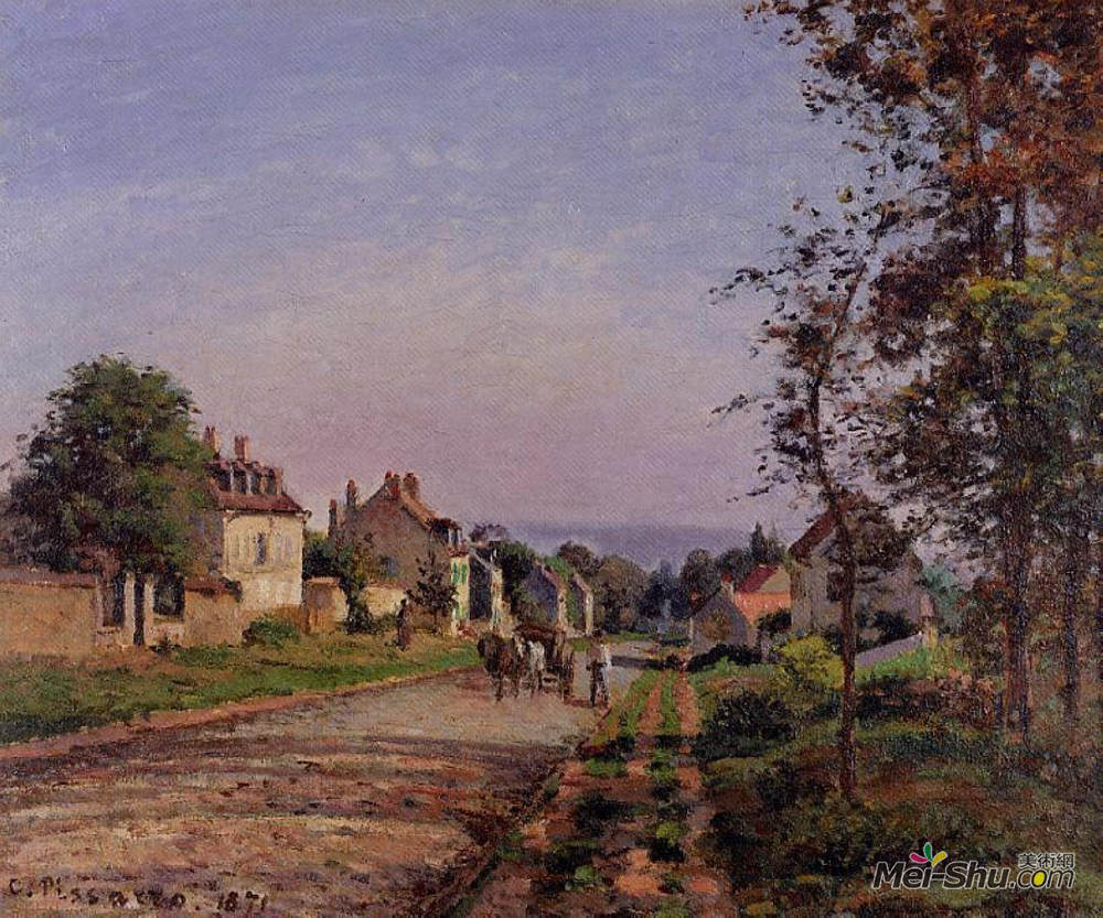 卡米耶·毕沙罗(Camille Pissarro)高清作品《卢维奇内斯郊区》