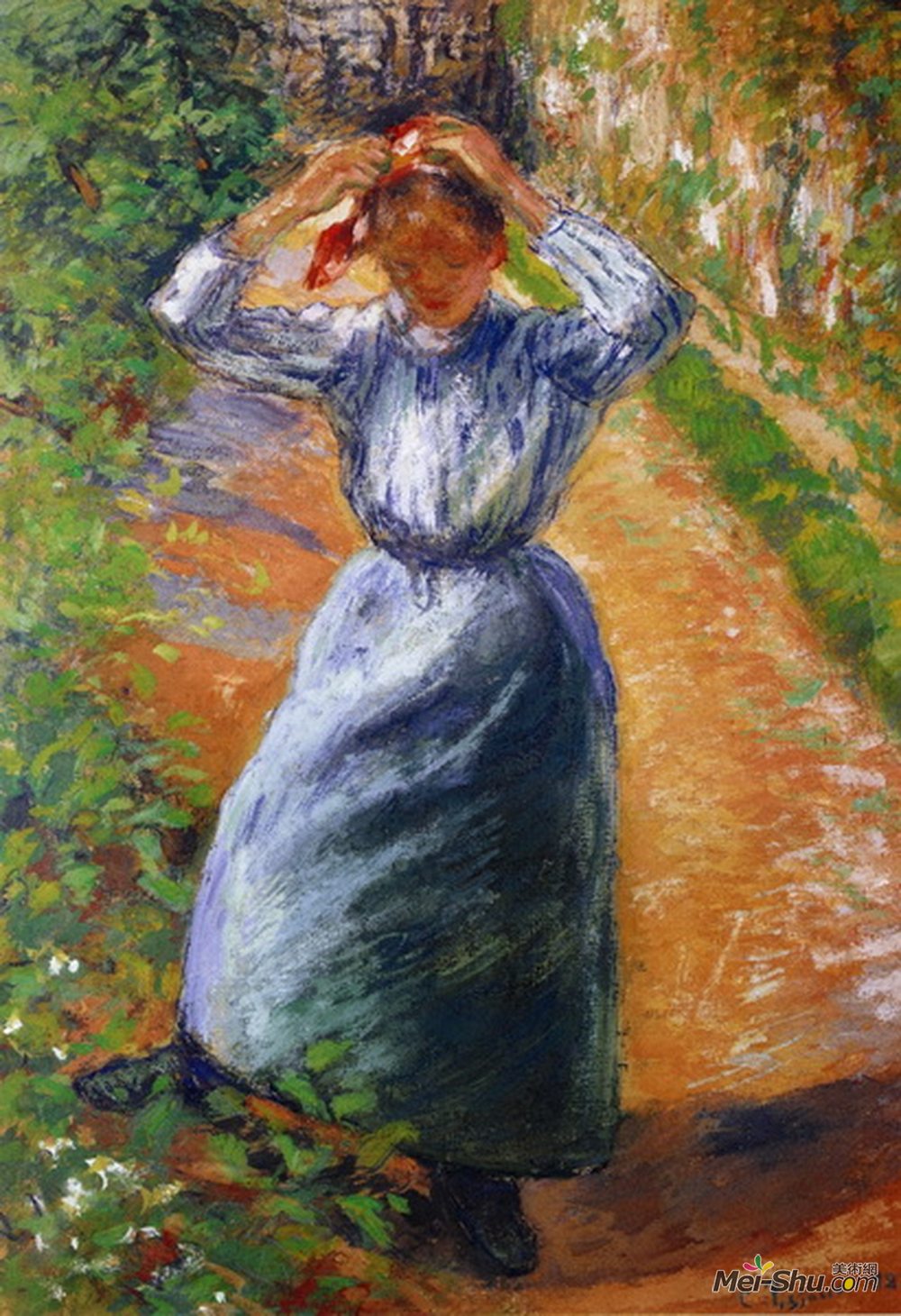 卡米耶·毕沙罗(Camille Pissarro)高清作品《农民吃她的大理石》