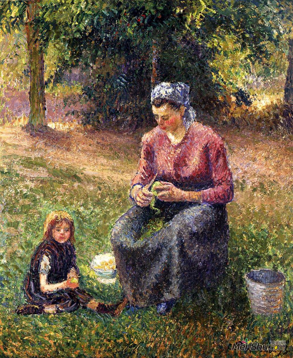《农民妇女和儿童,eragny》卡米耶·毕沙罗(camille pi