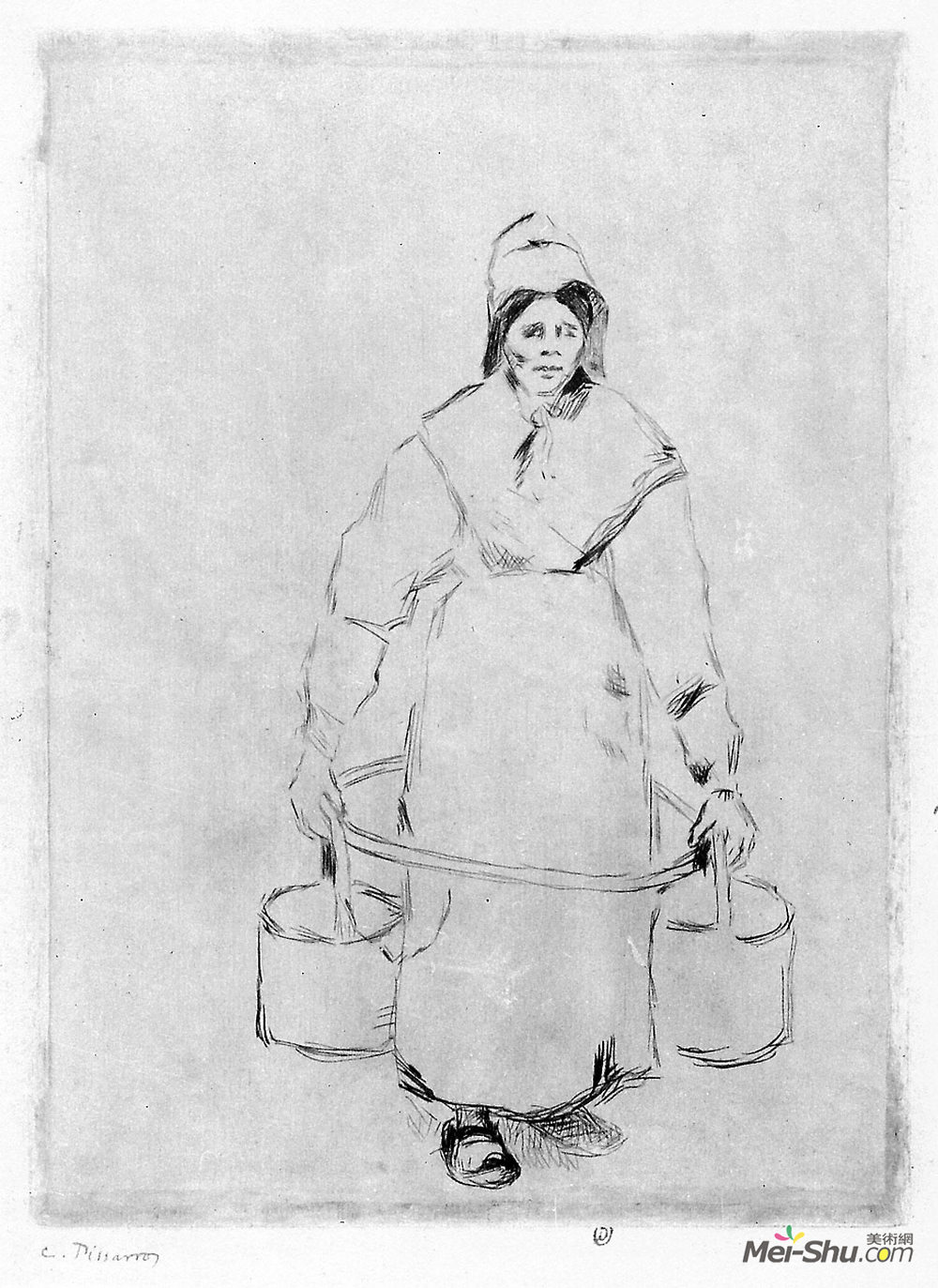 卡米耶·毕沙罗(Camille Pissarro)高清作品《井中农妇》