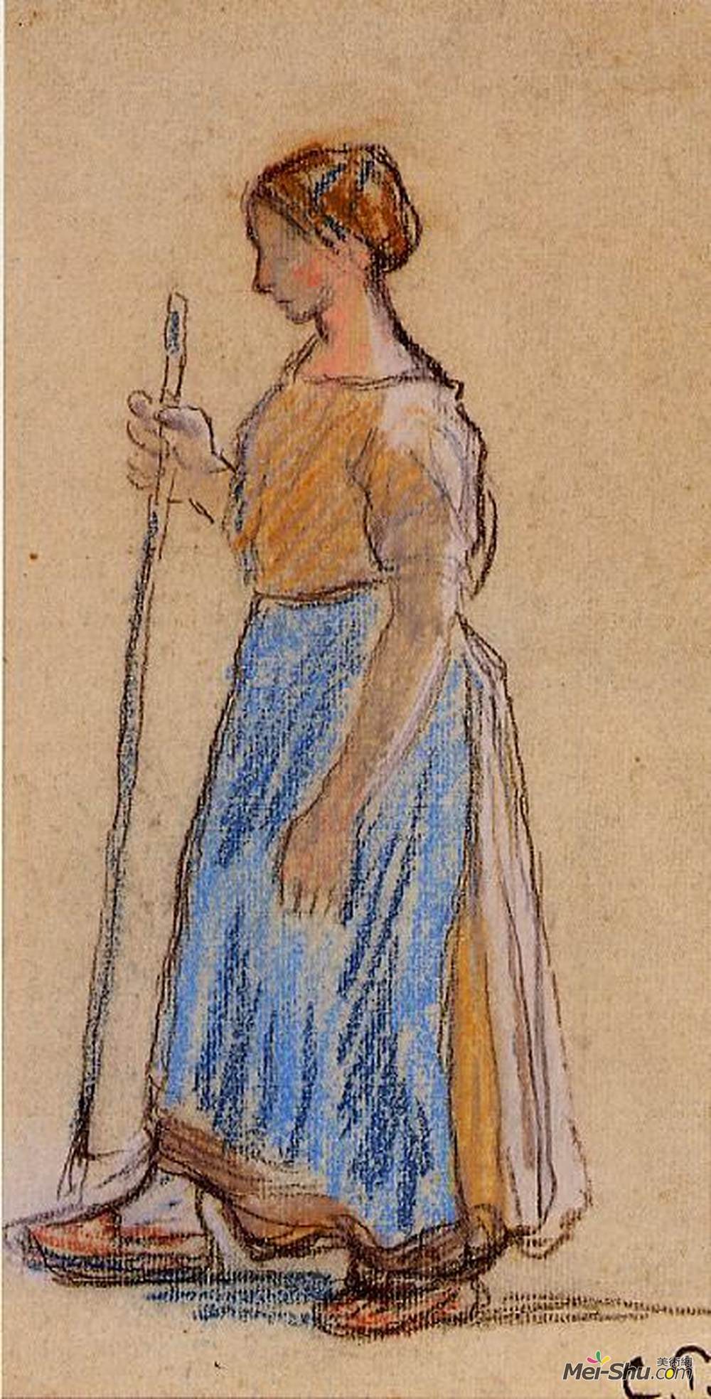 卡米耶·毕沙罗(Camille Pissarro)高清作品《农妇》