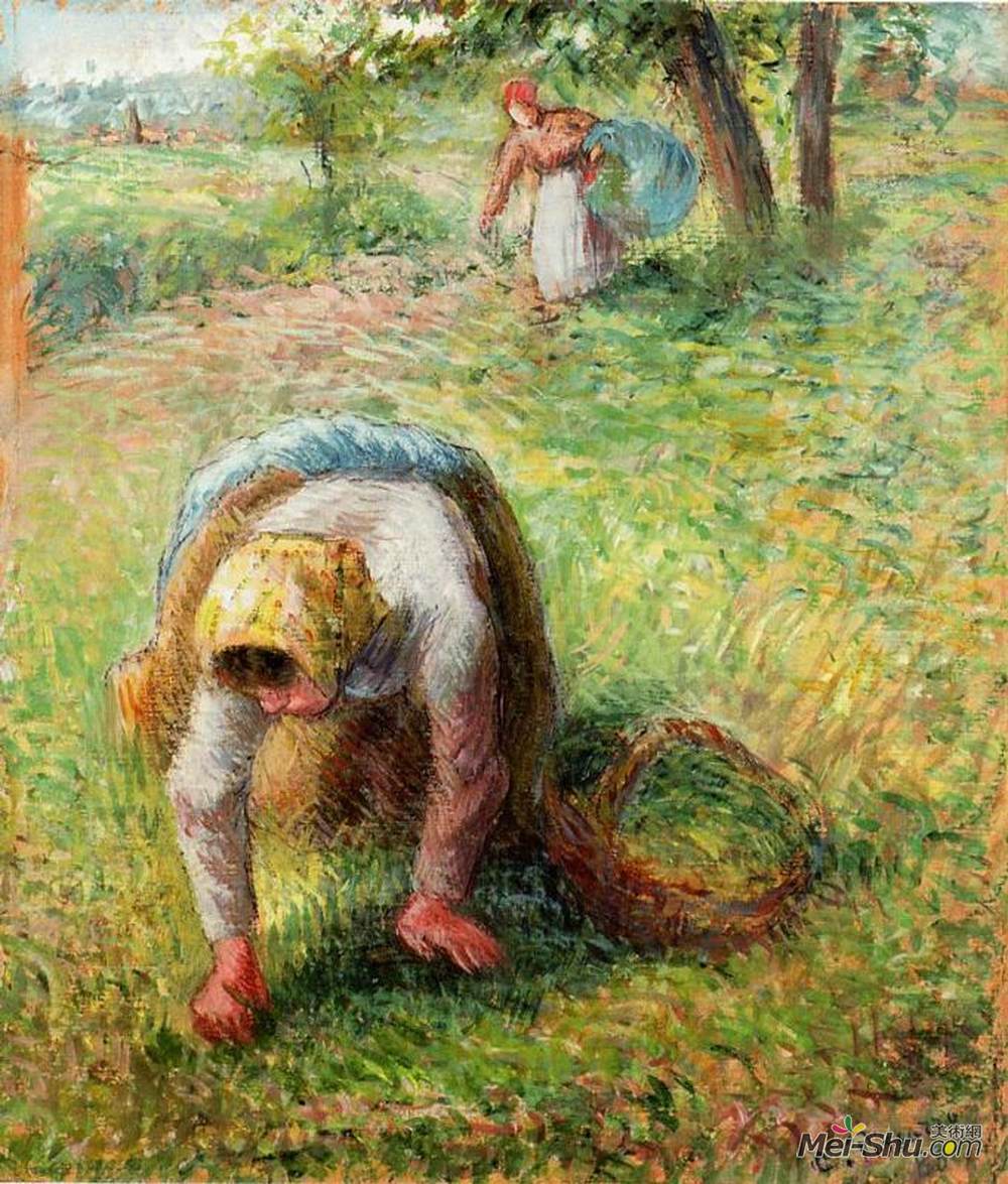卡米耶·毕沙罗(Camille Pissarro)高清作品《农民聚草》