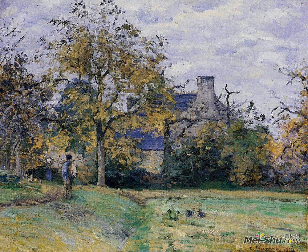 卡米耶·毕沙罗(Camille Pissarro)高清作品《皮特在蒙特福柯的家》