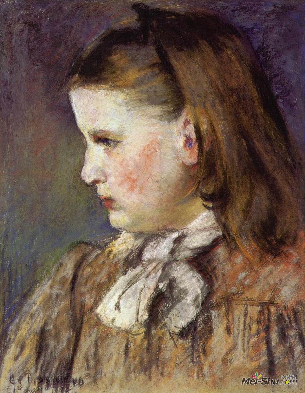 卡米耶·毕沙罗(Camille Pissarro)高清作品《Portrait of Eugenie Estruc》