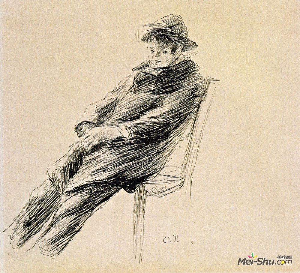 卡米耶·毕沙罗(Camille Pissarro)高清作品《Portrait of Ludovic Rodo Pissarro》