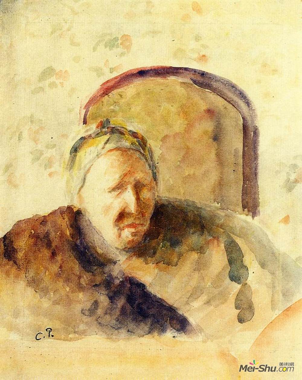 卡米耶·毕沙罗(Camille Pissarro)高清作品《艺术家母亲肖像》