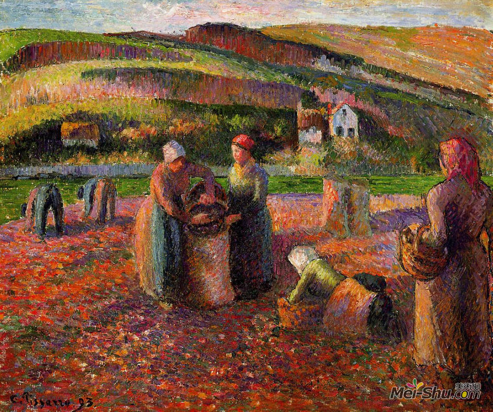 卡米耶·毕沙罗(Camille Pissarro)高清作品《马铃薯收获》