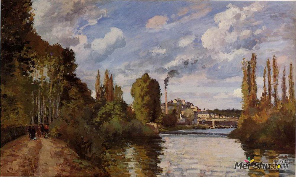 卡米耶·毕沙罗(Camille Pissarro)高清作品《蓬图瓦兹河岸》