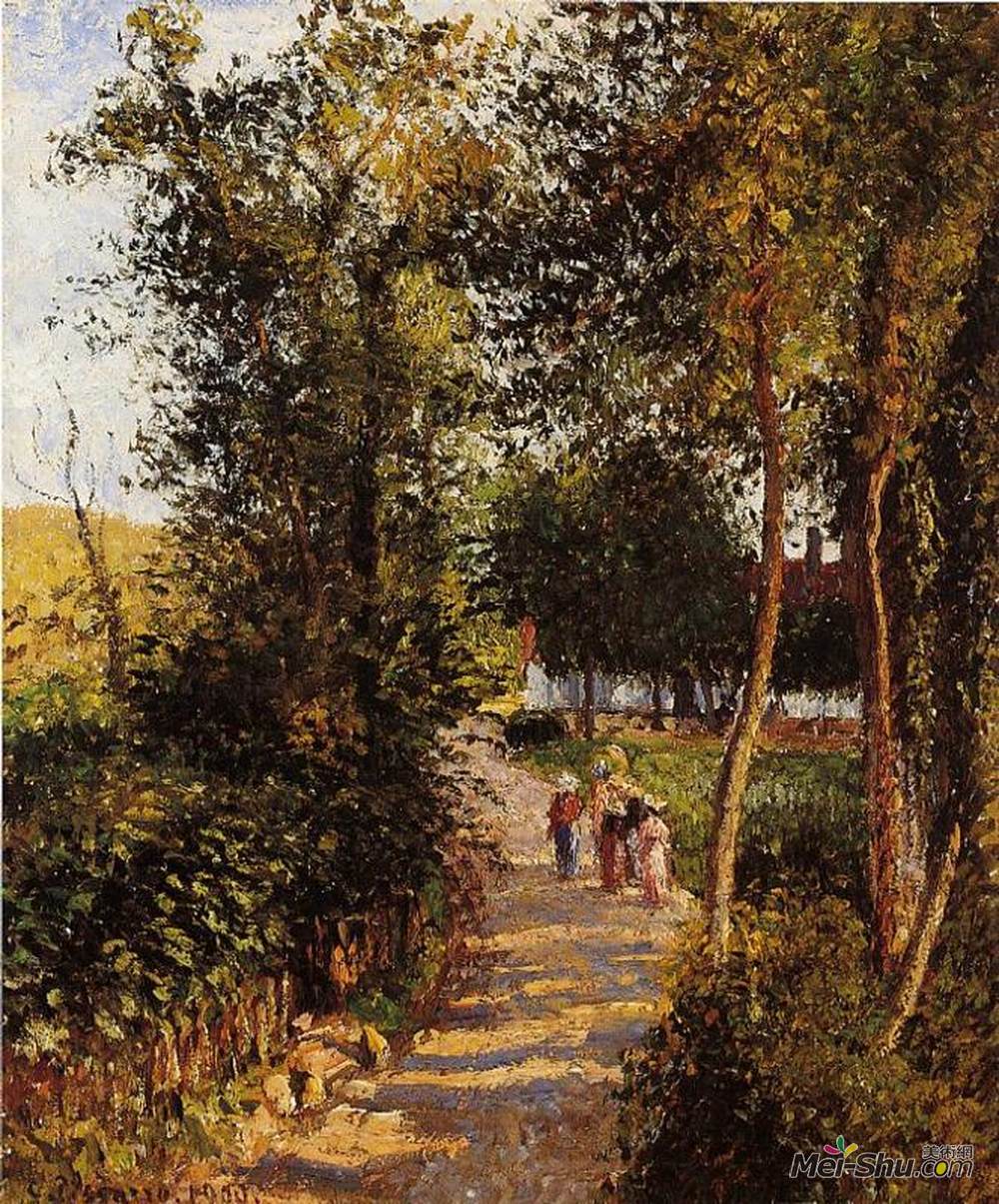 卡米耶·毕沙罗(Camille Pissarro)高清作品《Road to Berneval-le-Petit》