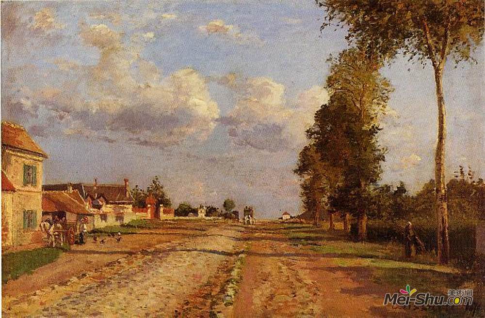 卡米耶·毕沙罗(Camille Pissarro)高清作品《Road to Racquencourt》