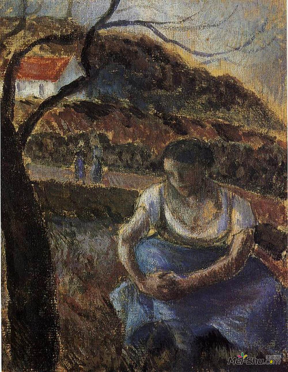 卡米耶·毕沙罗(Camille Pissarro)高清作品《坐着的农妇》