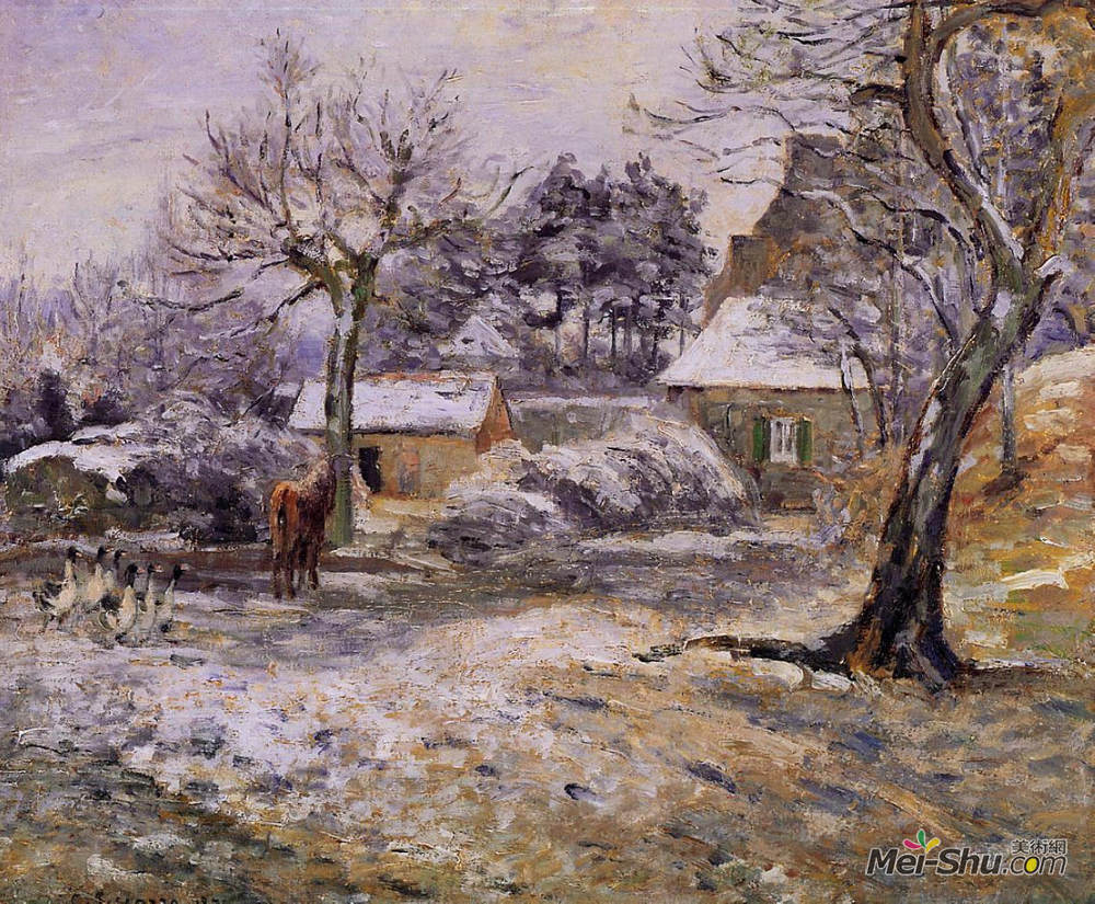 世界名画 卡米耶·毕沙罗(camille pissarro)高清作品《snow at mont