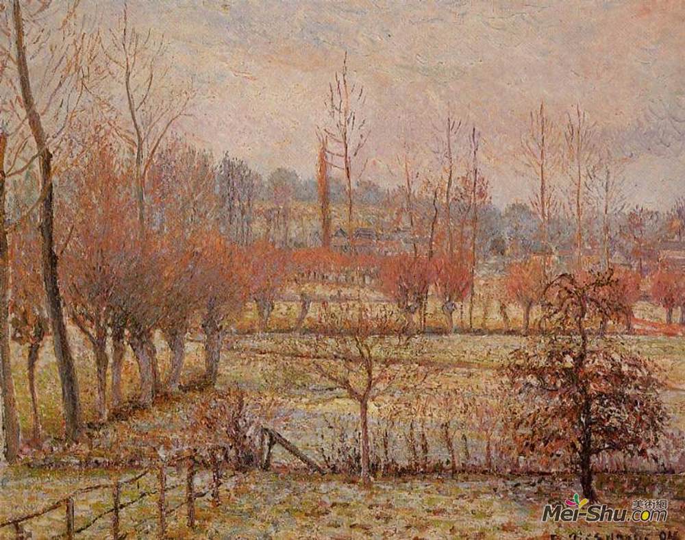 卡米耶·毕沙罗(Camille Pissarro)高清作品《Snow Effect at Eragny》