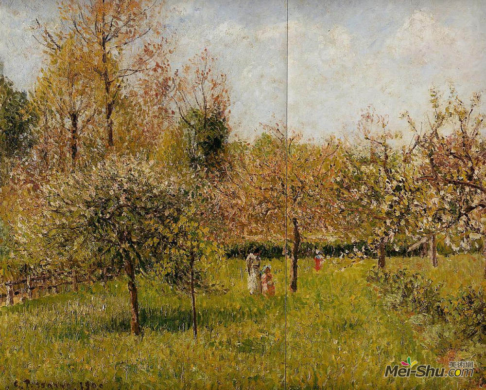 卡米耶·毕沙罗(Camille Pissarro)高清作品《Spring at Eragny》