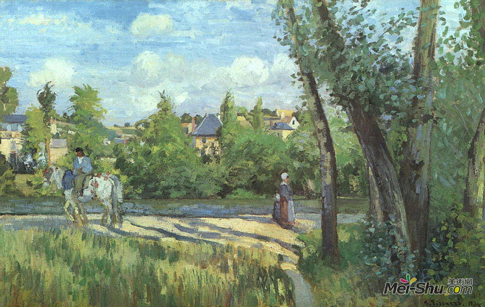 卡米耶·毕沙罗(Camille Pissarro)高清作品《阳光在桥上的阳光》