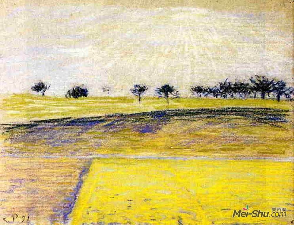 卡米耶·毕沙罗(Camille Pissarro)高清作品《Sunrise over the Fields, Eragny》