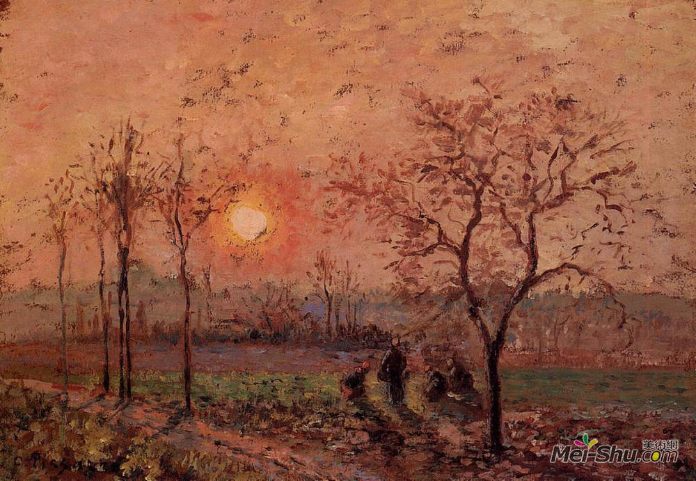 卡米耶·毕沙罗(Camille Pissarro)高清作品《日落》