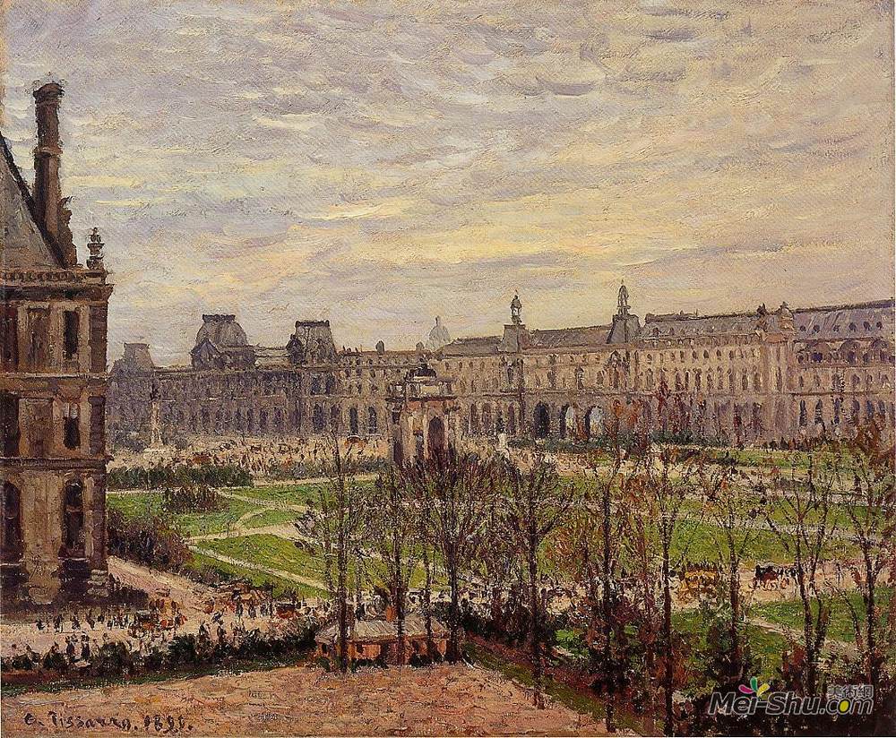 卡米耶·毕沙罗(Camille Pissarro)高清作品《卡鲁塞尔，灰色的天气》