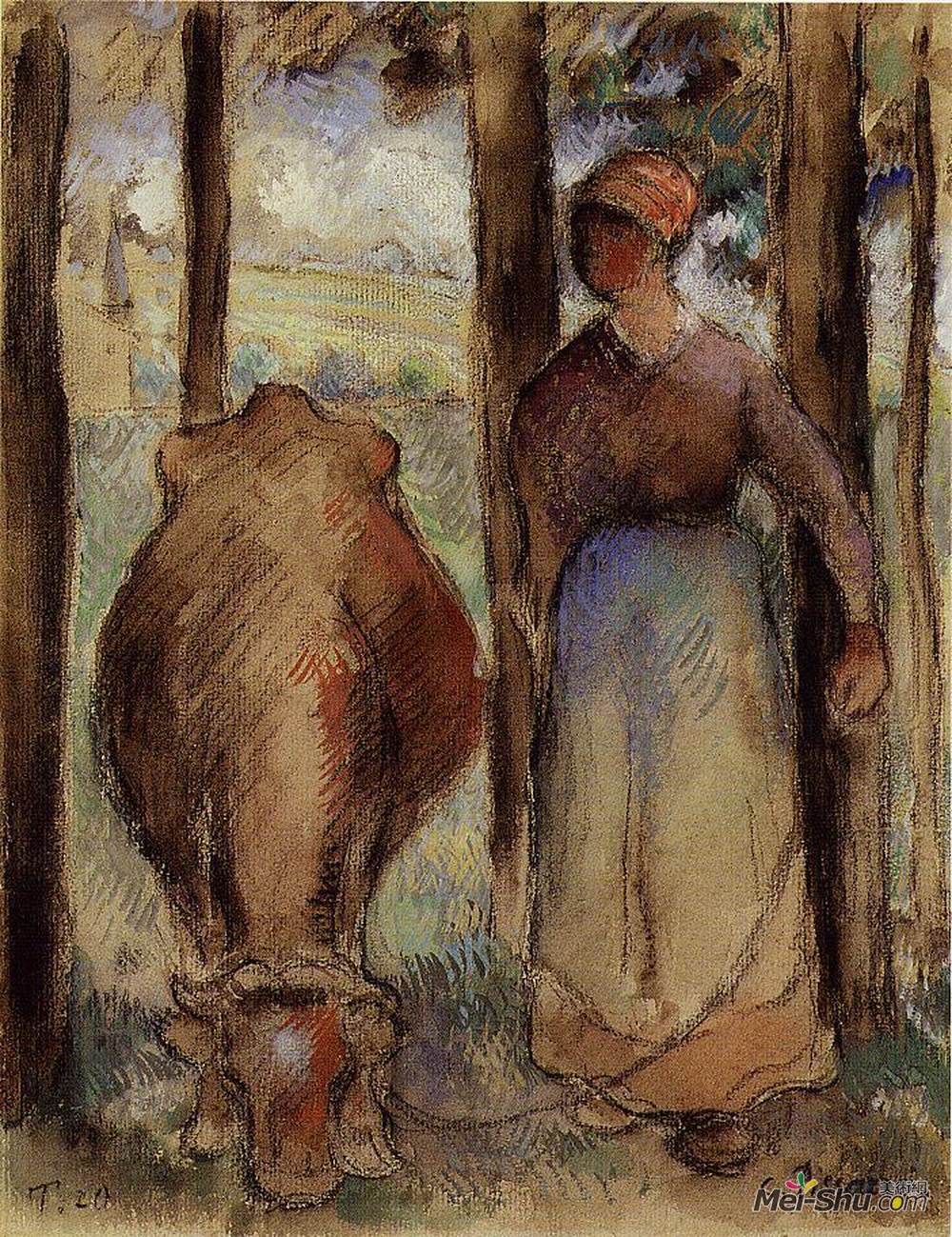 卡米耶·毕沙罗(Camille Pissarro)高清作品《牛郎》