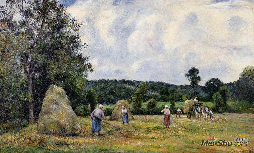 卡米耶·毕沙罗(Camille Pissarro)高清作品《蒙特福克2的丰收》