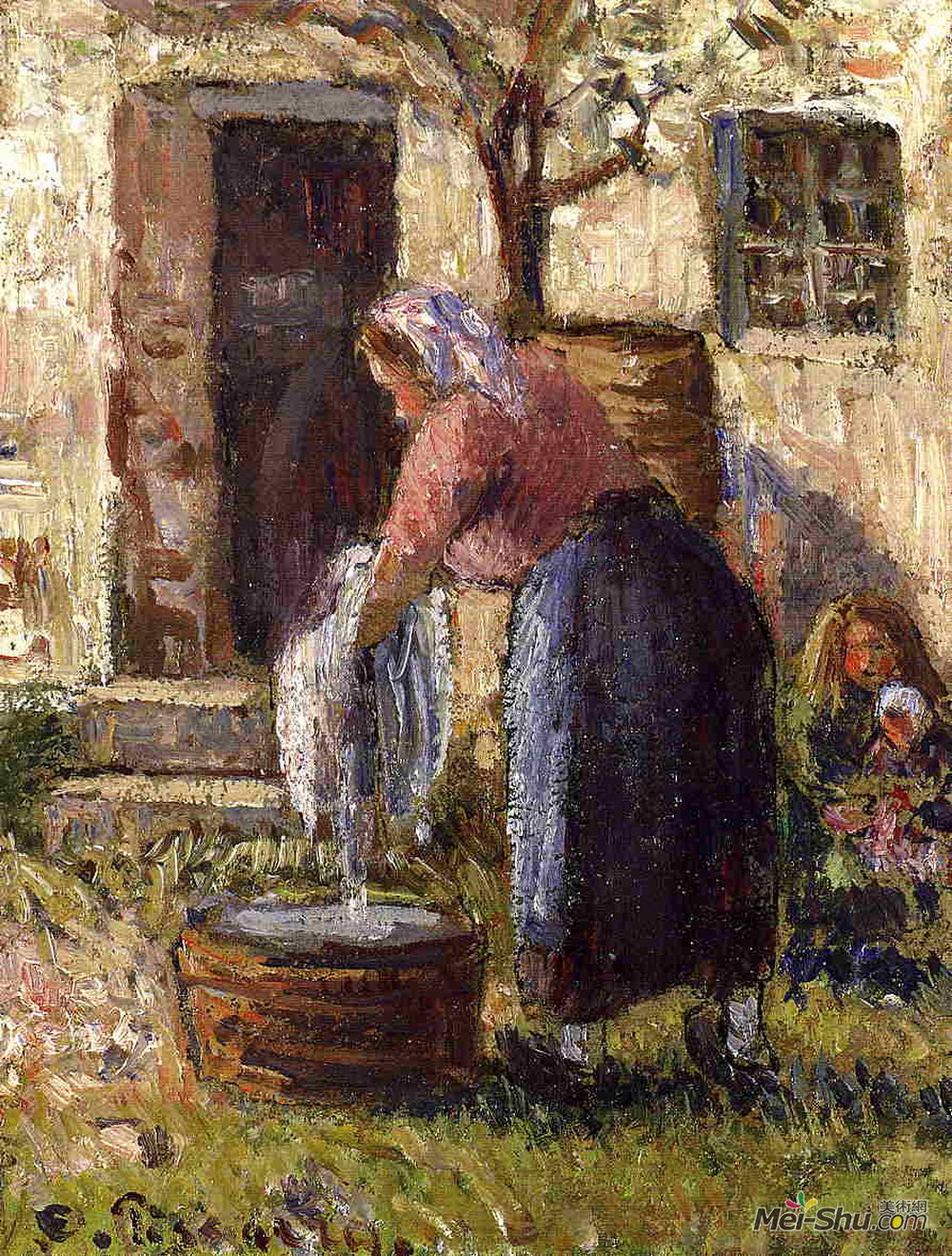 卡米耶·毕沙罗(Camille Pissarro)高清作品《洗衣女工》