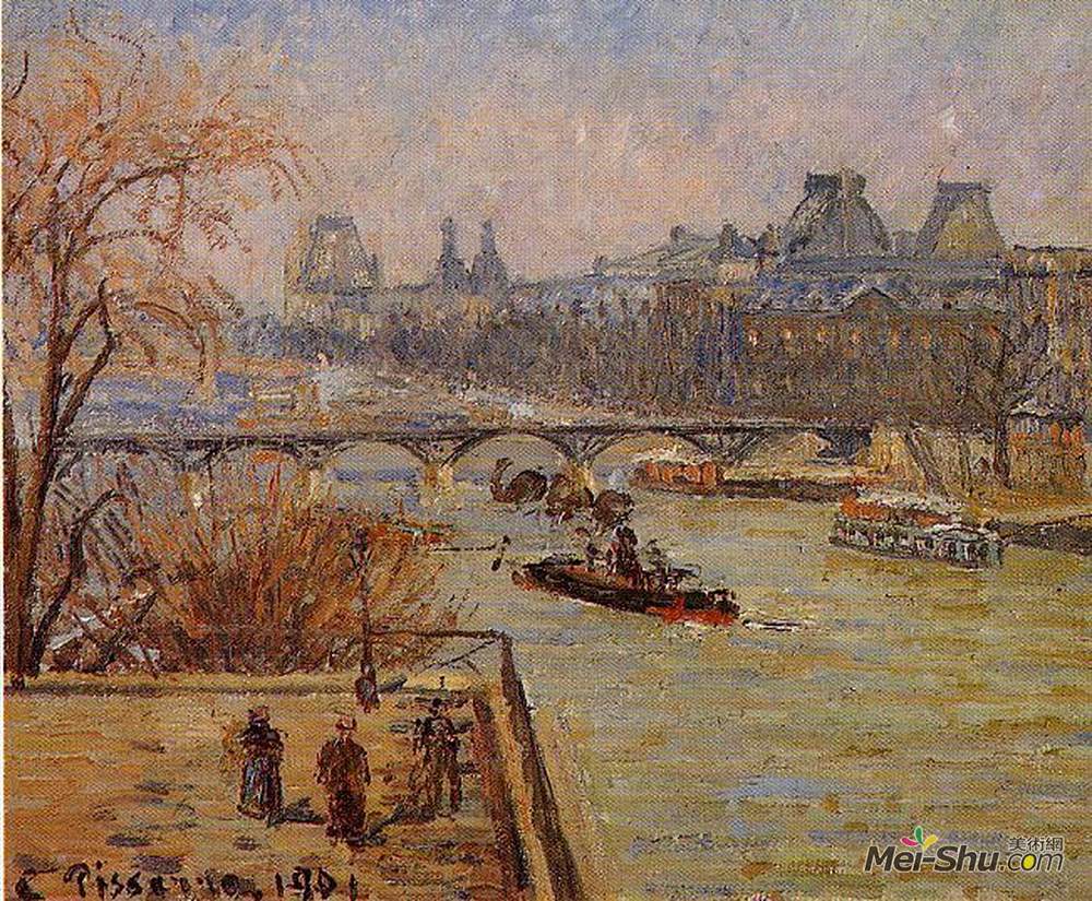 卡米耶·毕沙罗(Camille Pissarro)高清作品《卢浮宫》