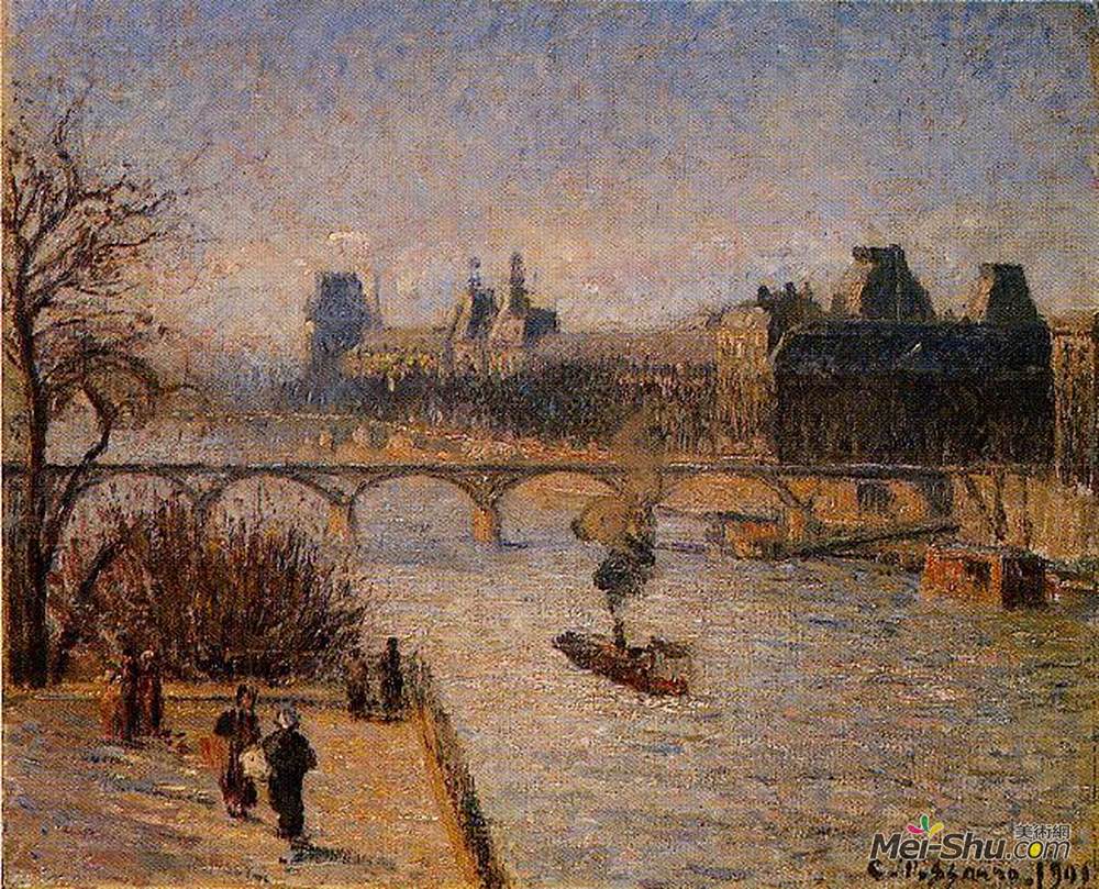 卡米耶·毕沙罗(Camille Pissarro)高清作品《卢浮宫2》