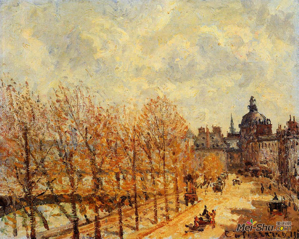 卡米耶·毕沙罗(Camille Pissarro)高清作品《The Malaquais Quay in the Morning, Sunny Weather》