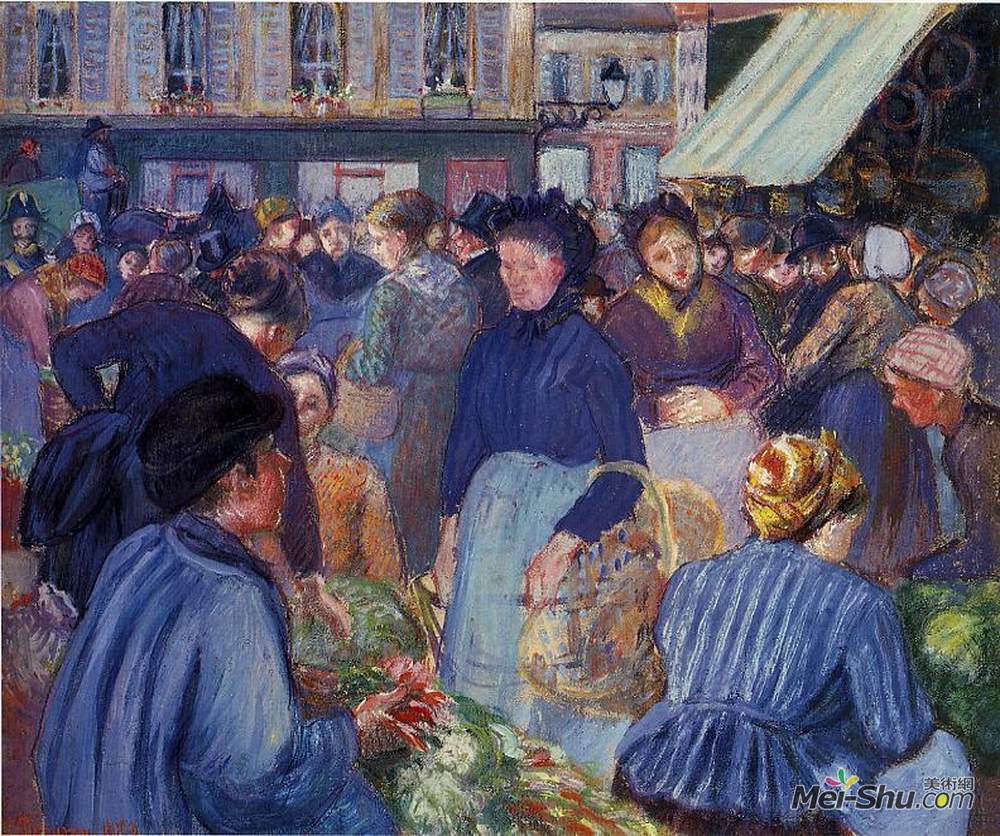 卡米耶·毕沙罗(Camille Pissarro)高清作品《日索尔市场》