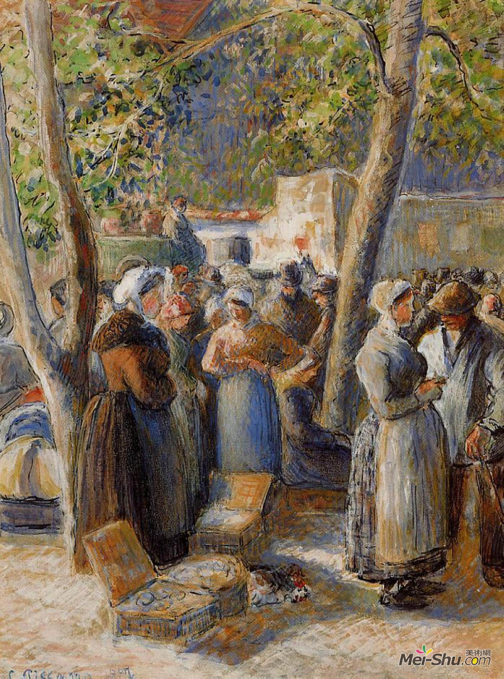 卡米耶·毕沙罗(Camille Pissarro)高清作品《日索尔市场》