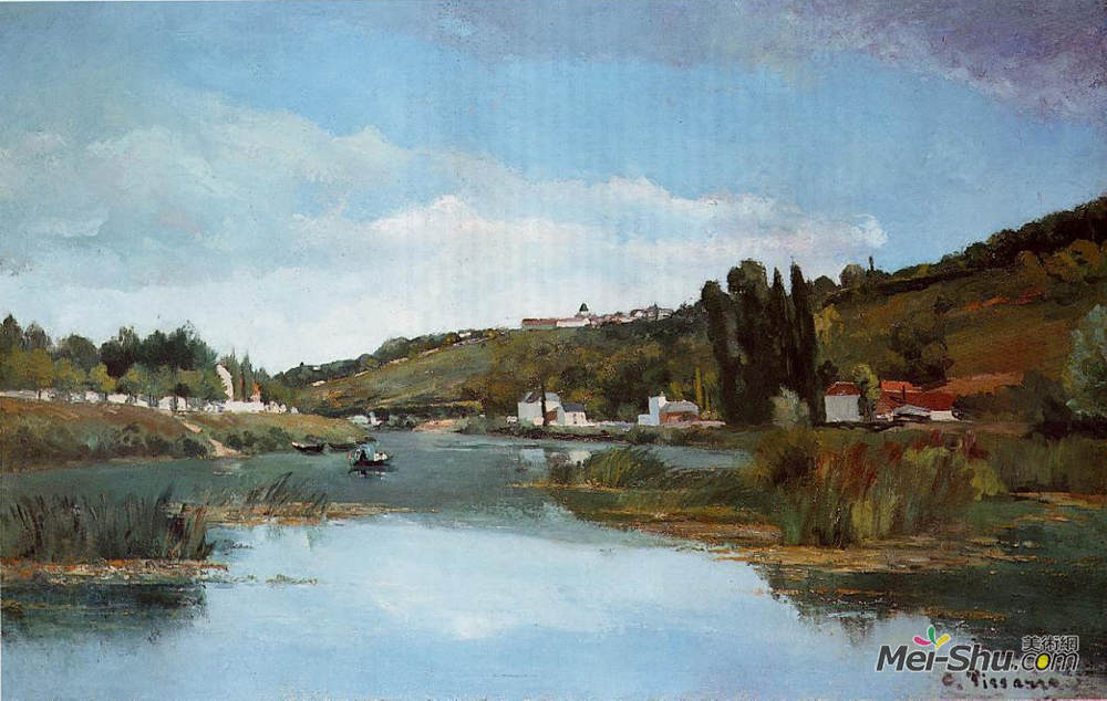 卡米耶·毕沙罗(Camille Pissarro)高清作品《The Marne at Chennevieres》