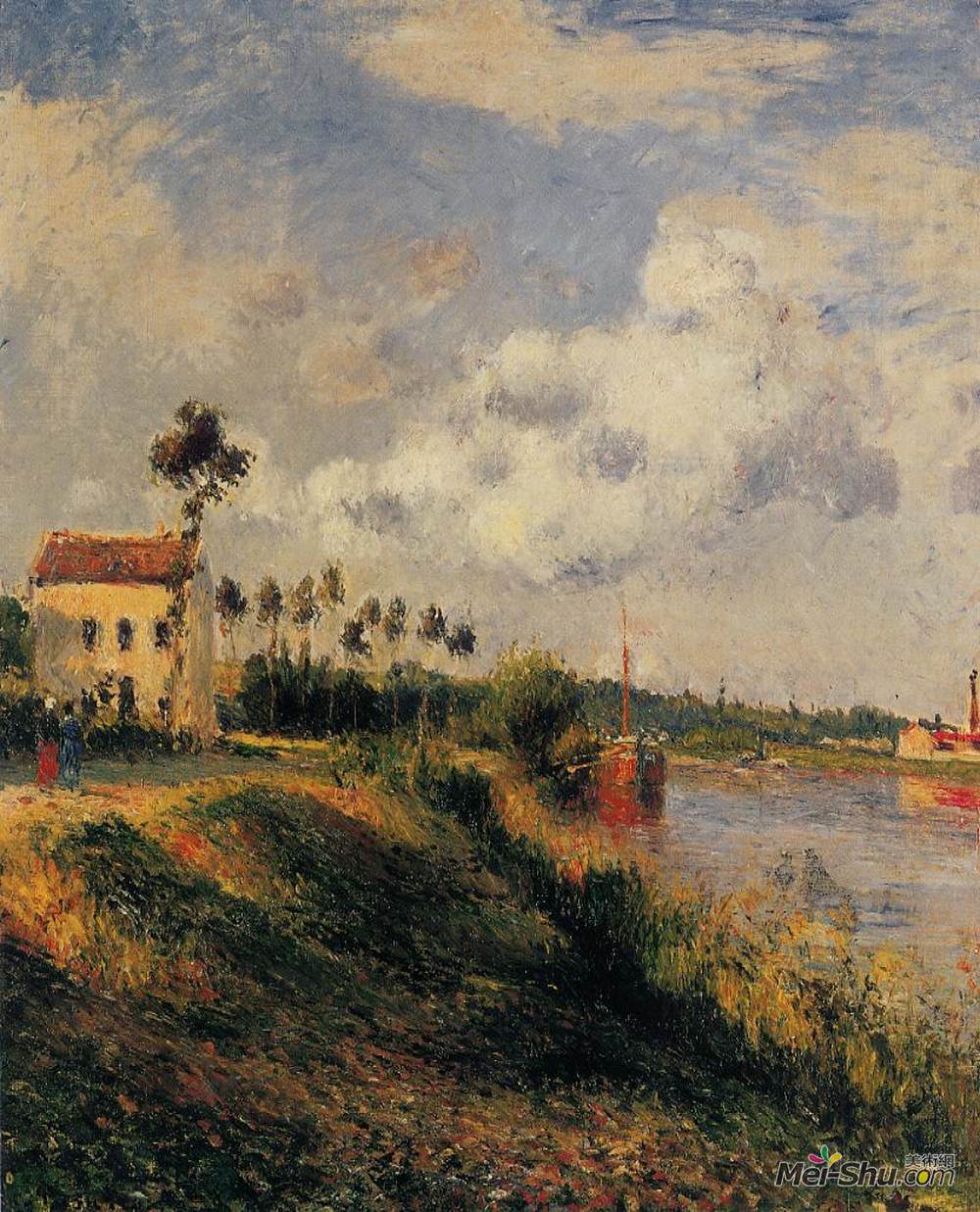 卡米耶·毕沙罗(Camille Pissarro)高清作品《从哈拉格，蓬图瓦兹的路径》