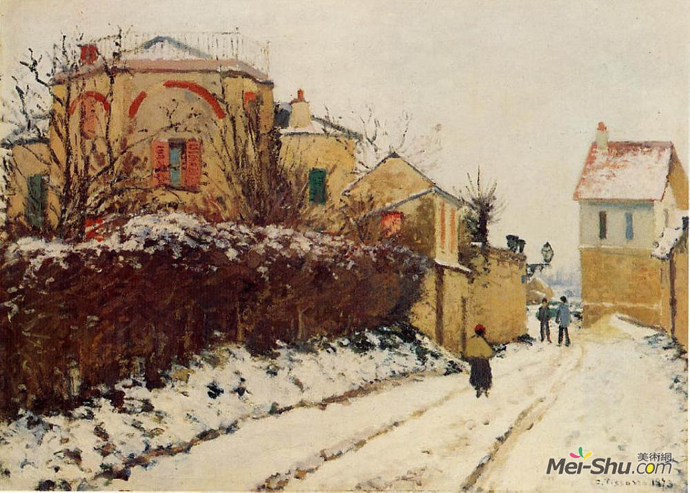 卡米耶·毕沙罗(Camille Pissarro)高清作品《The street of the Citadelle, Pontoise》