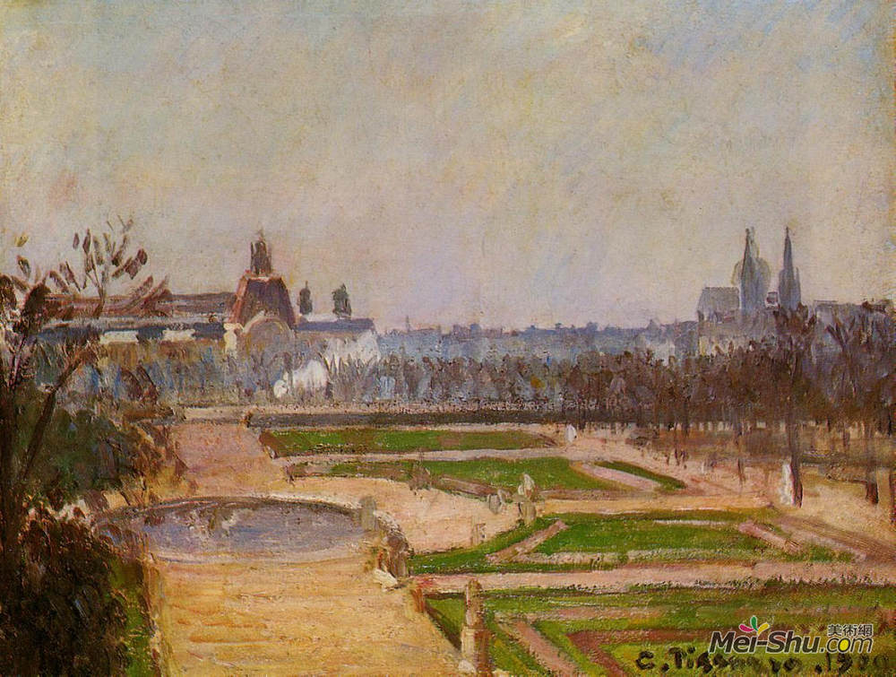 卡米耶·毕沙罗(Camille Pissarro)高清作品《杜伊勒里宫和卢浮宫》