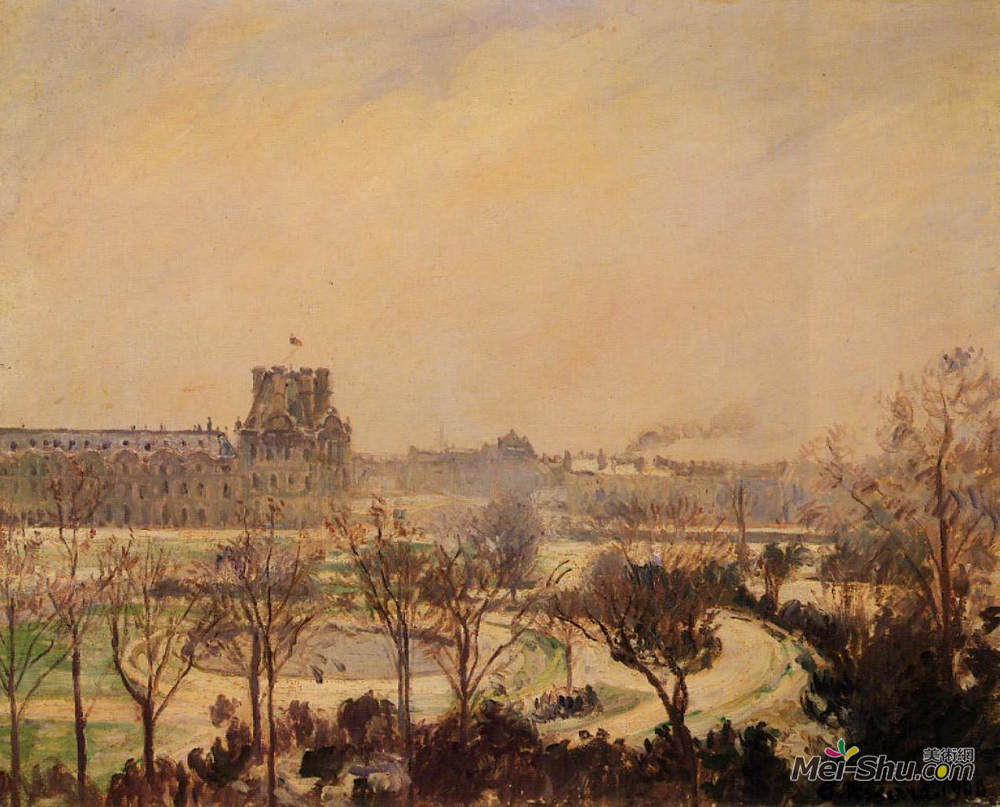 卡米耶·毕沙罗(Camille Pissarro)高清作品《杜伊勒里花园雪效应》