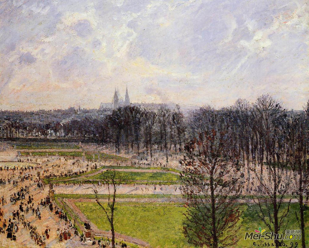 卡米耶·毕沙罗(Camille Pissarro)高清作品《杜伊勒里花园冬季午后》