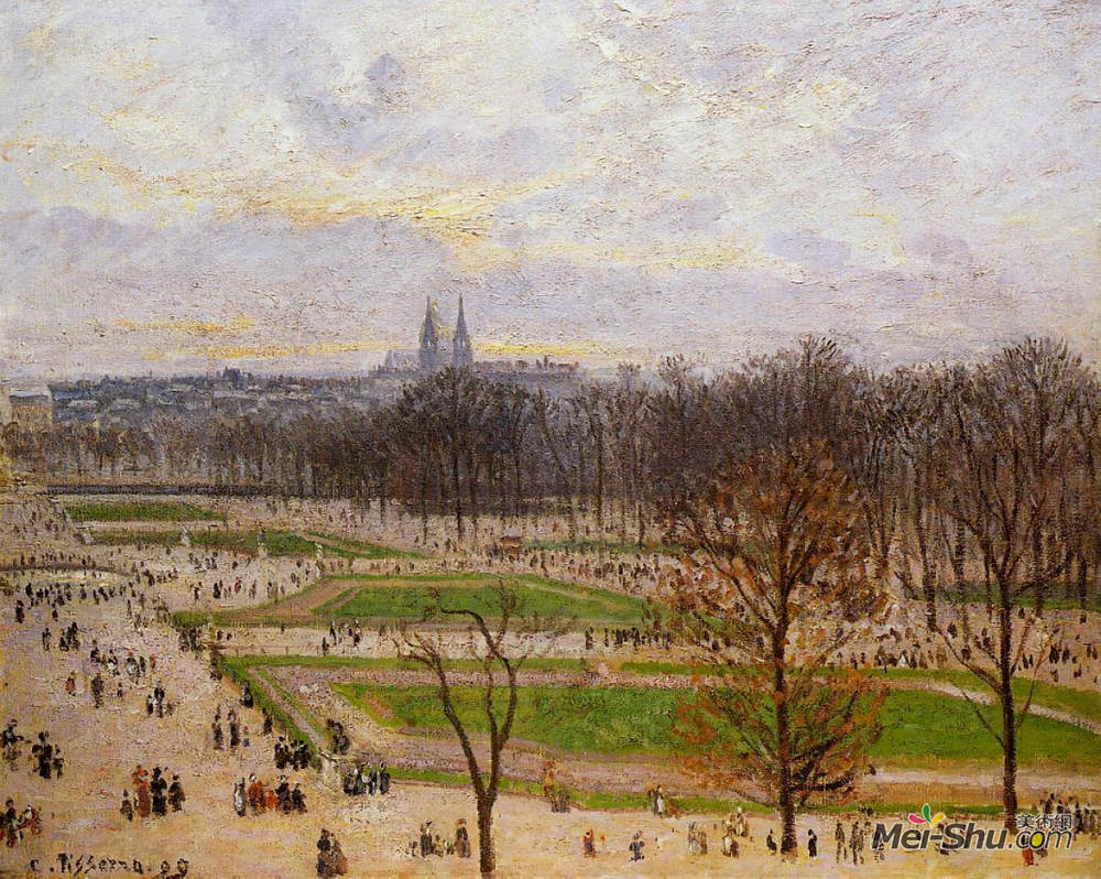 卡米耶·毕沙罗(Camille Pissarro)高清作品《图伊瑞斯花园冬季午后》