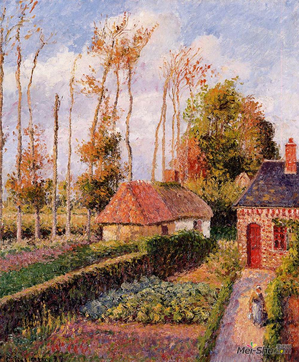 卡米耶·毕沙罗(Camille Pissarro)高清作品《Varengeville, Sunset》