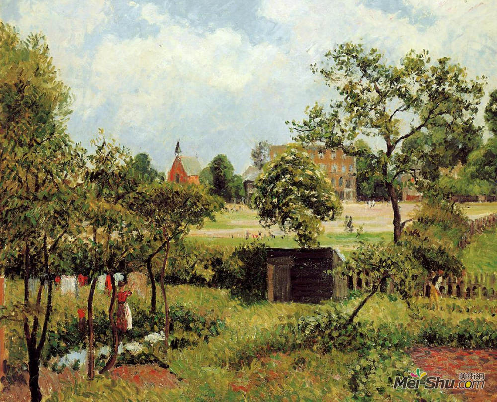 卡米耶·毕沙罗(Camille Pissarro)高清作品《横跨斯坦福德溪》