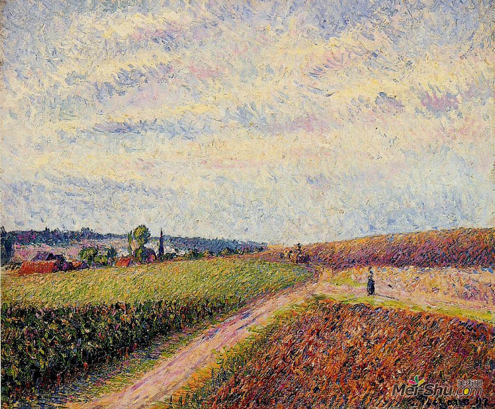 卡米耶·毕沙罗(Camille Pissarro)高清作品《View of Eragny》