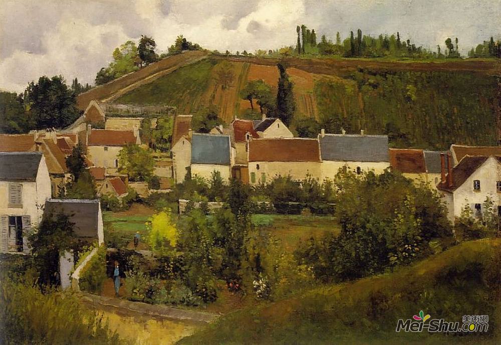 卡米耶·毕沙罗(Camille Pissarro)高清作品《View of l'Hermitage, Jallais Hills, Pontoise》