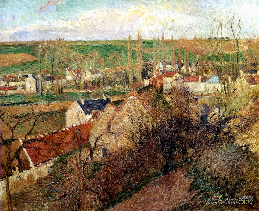 卡米耶·毕沙罗(Camille Pissarro)高清作品《View of Osny near Pontoise》