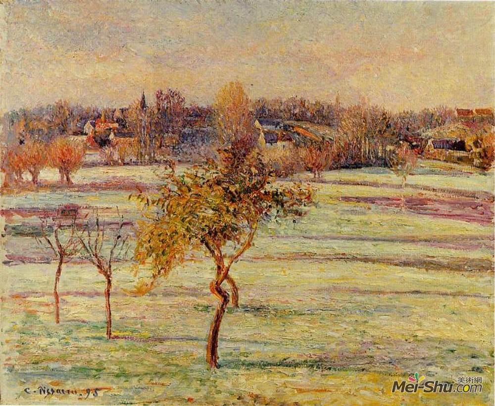 卡米耶·毕沙罗(Camille Pissarro)高清作品《White Frost at Eragny》