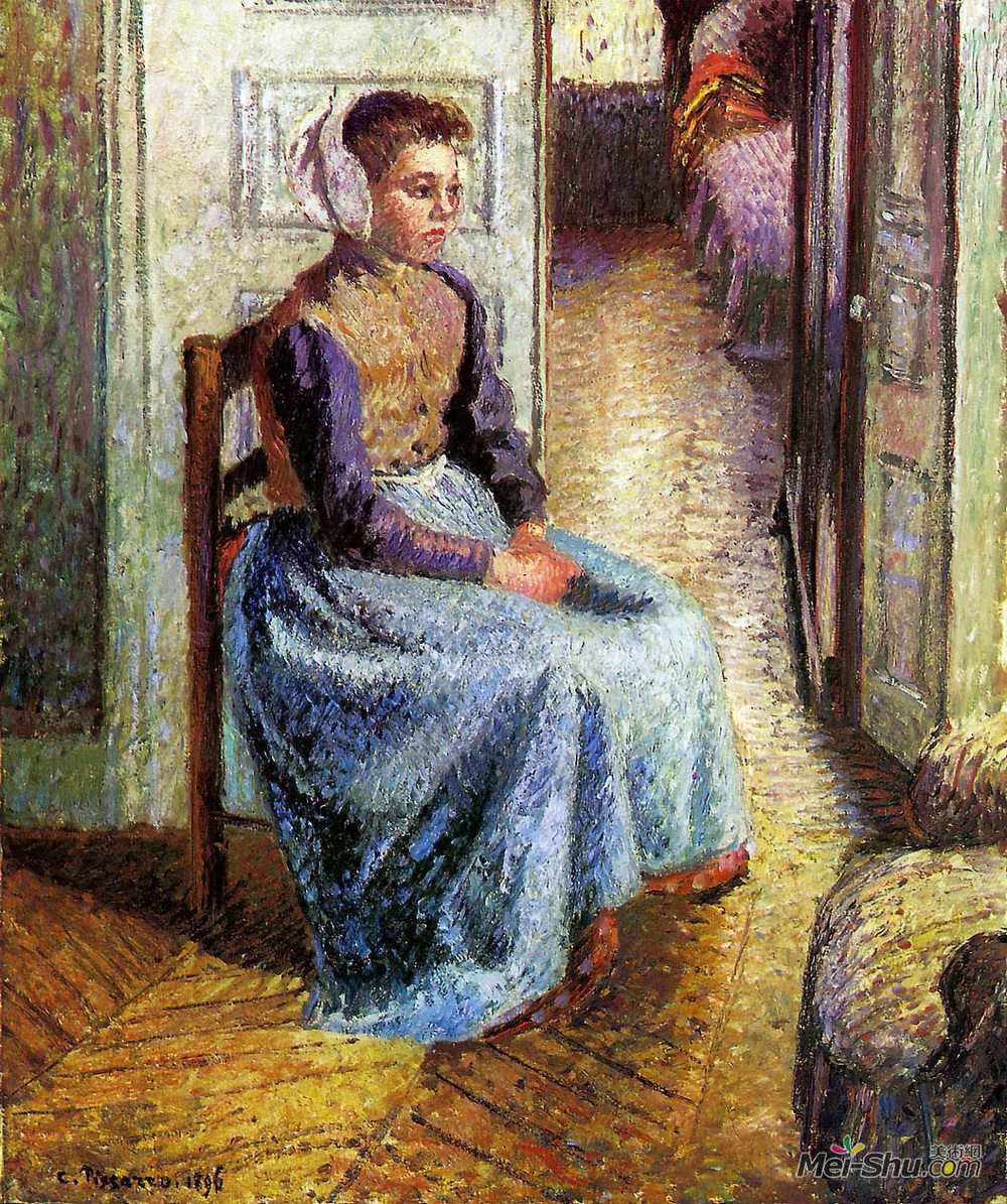 卡米耶·毕沙罗(Camille Pissarro)高清作品《年轻的佛兰芒女仆》