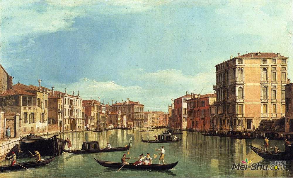 加纳莱托(Canaletto)高清作品《Grand Canal Between the Palazzo Bembo and the Palazzo Vendra》