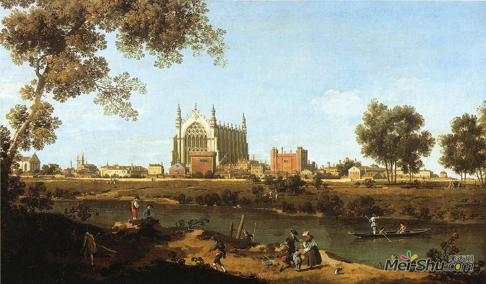 加纳莱托(Canaletto)高清作品《伊顿公学教堂》