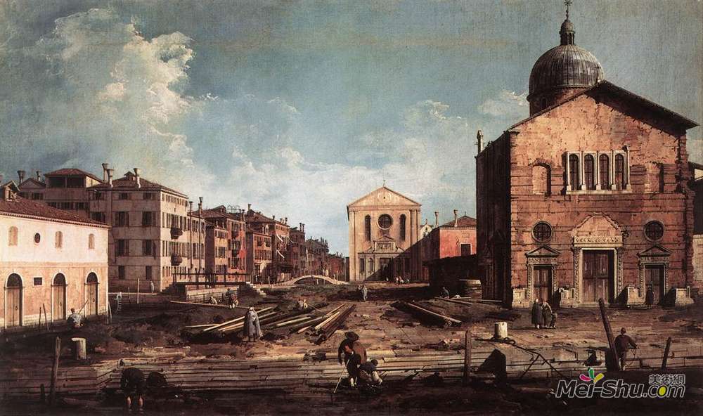 加纳莱托(Canaletto)高清作品《View of San Giuseppe di Castello》