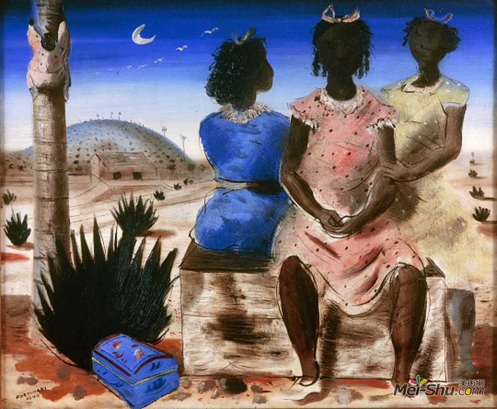 坎迪多·波尔蒂纳里(Candido Portinari)高清作品《阿尔科泽卢姑娘们》